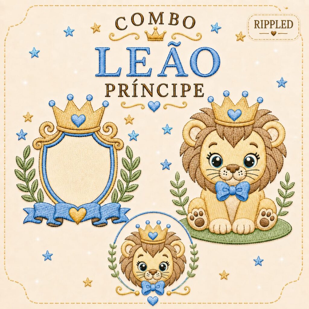 Combo Leão Príncipe - Matriz de Bordado