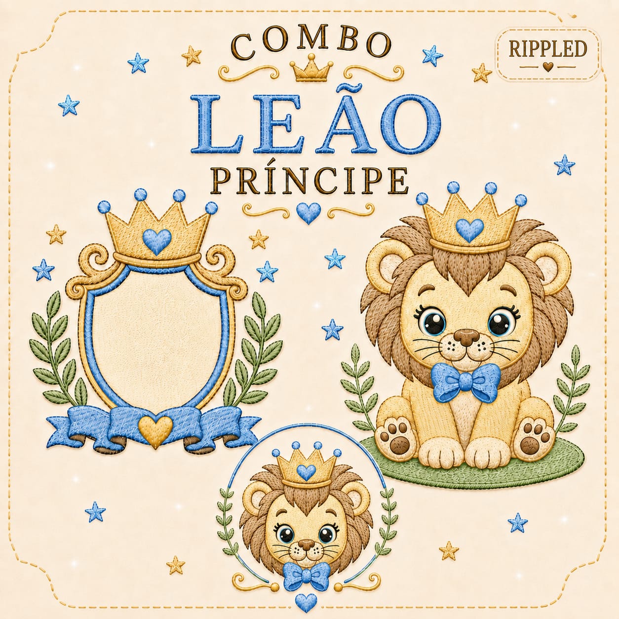 Combo Leão Príncipe - Matriz de Bordado